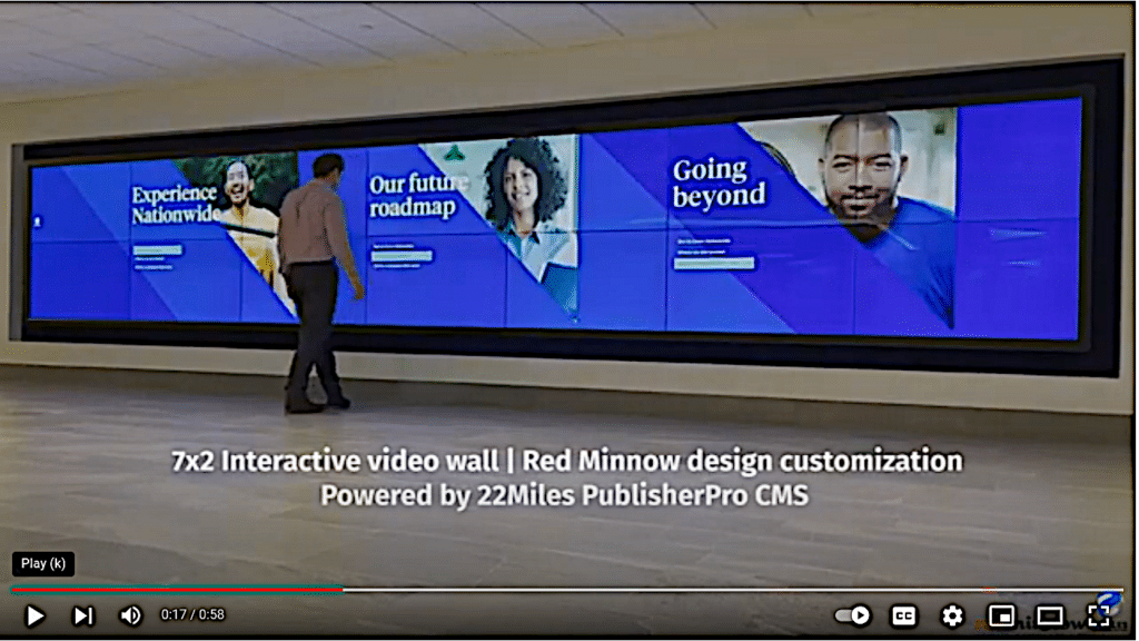 Interactive video wall for nationwide corporate